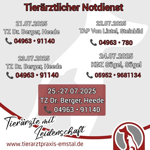 Notdienst Lathen Emsland Tierarzt Tierarztpraxisemstal TierärztemitLeidenschaft